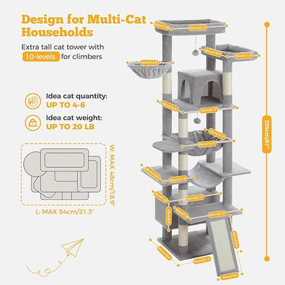 81" Heavy Duty Cat Tree for Large Cats up to 20lbs - Image 7