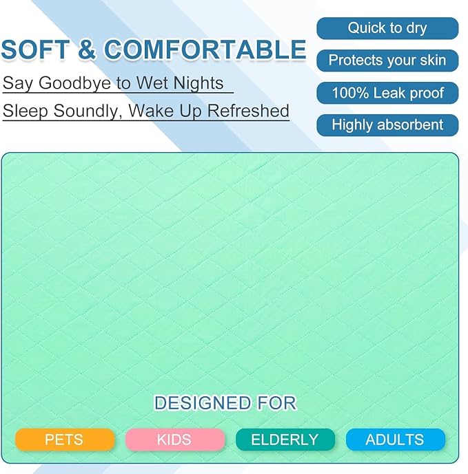OUTCREATOR® Washable Bed Pads 34" x 76", Incontinence Mattress Protector - Image 5