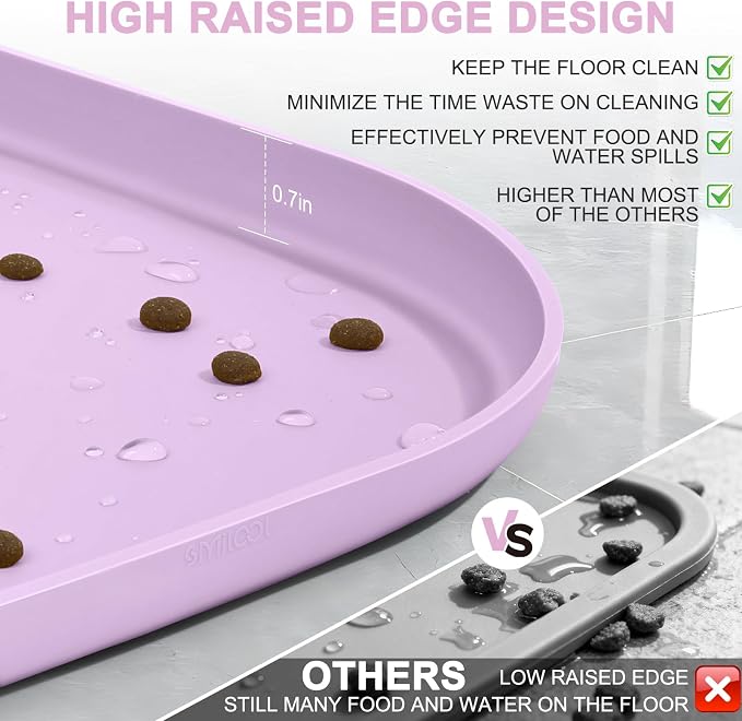 Silicone Pet Food Mat with Raised Edge - Image 4