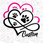Personalized Infinity Paw Print Sticker by SANGAROM