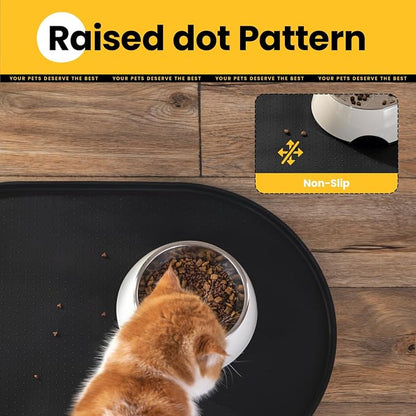 Dog Food Mat, 1/2 Inch Raised Edges Cat Feeding Mat - Image 8