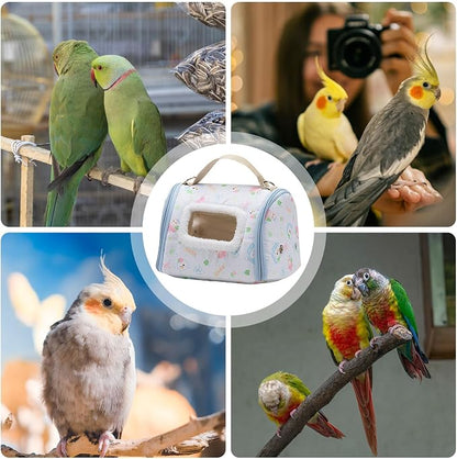Portable Bird Travel Carrier, 23.5x18x16cm, Warm Parrot Transport Bag - Image 4