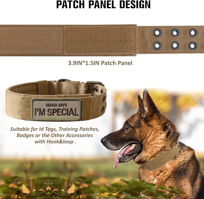 Tactical Dog Collar Military Adjustable Dog Collars Soft Nylon Training Collar - Image 5