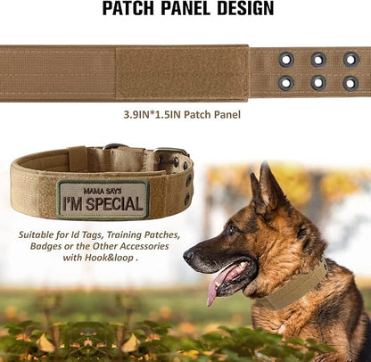 Tactical Dog Collar Military Adjustable Dog Collars Soft Nylon Training Collar - Image 3