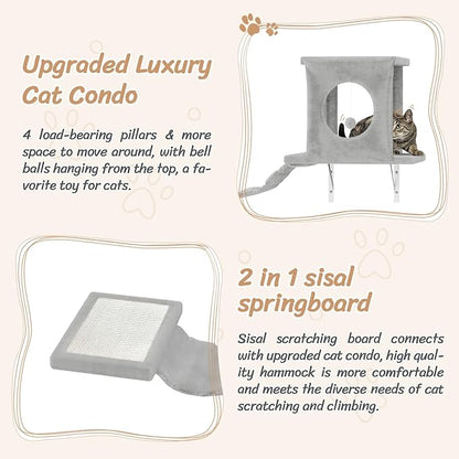 NUNU LAB Cat Wall Shelves Set, Scratching Post, Wall Shelves - Image 4
