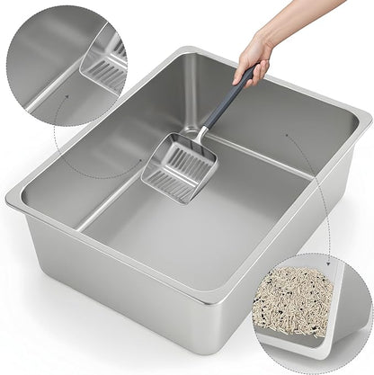 Kirecoo Stainless Steel Cat Litter Box - Image 3