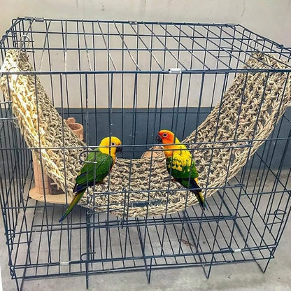 2Pcs Bird Seagrass Mat 30 × 7" Natural Grass Woven Net Hammock - Image 5