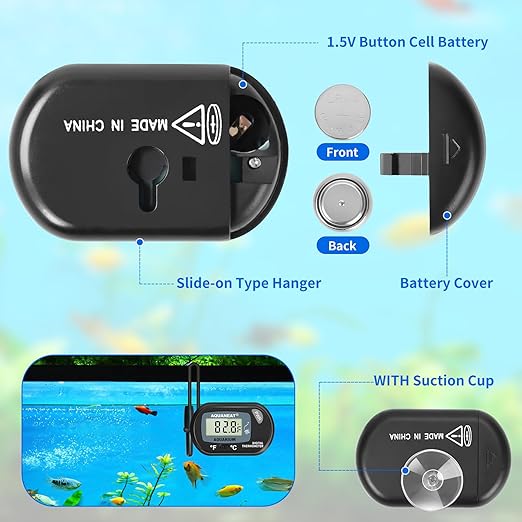 AQUANEAT 2 Pack Aquarium Thermometer, Fish Tank Thermometer, Digital - Image 4