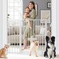37 Inch Tall Baby Gate with Small Cat Door, Adjustable 29.55" and 46.06" by BuyNow