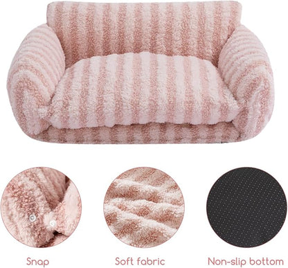 Hollypet Cat Bed Fluffy Plush Mutifuctional Double-Layer Soft Pet Couch - Image 5