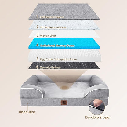 EHEYCIGA Orthopedic Dog Bed for Medium Dogs, Waterproof Memory Foam Medium Pet - Image 5