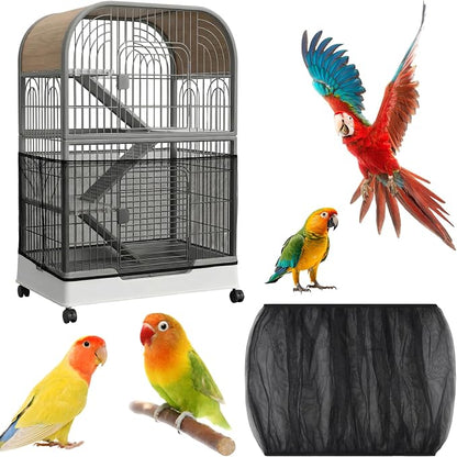 Large Bird Cage Cover, Breathable Nylon Mesh Seed Catcher by Unknown