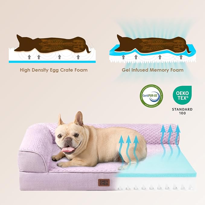 EHEYCIGA Orthopedic Dog Bed Medium Size Dogs, Memory Foam Dog Bed - Image 4