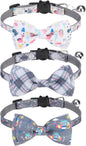 Breakaway Cat Collar with Removable Bow Tie and Bell, Cute Multi-Style Patterns by VKPETFR