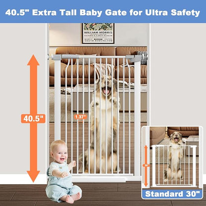 60.2"-65.7" Baby Gates Extra Wide, 40.5" Tall Dog Gate Indoor, Walk Through Pet - Image 2