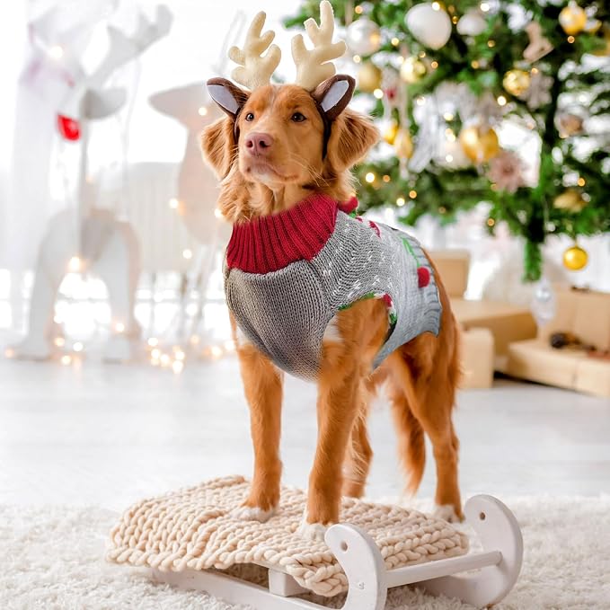 Dog Cat Ugly Christmas Sweater Boy Girl Xmas Pet Clothes Holiday Puppy Costume - Image 2