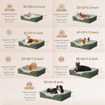 EHEYCIGA Orthopedic Dog Bed for Medium Dog, Waterproof Liner & Washable - Image 5