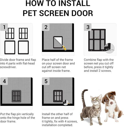 PETLESO Dog Door for Sliding Door, Lockable Dog Screen Door - Image 5