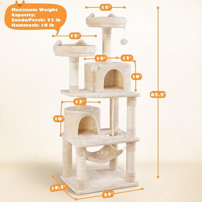 Topeakmart 62.2 inches Cat Tree - Image 7