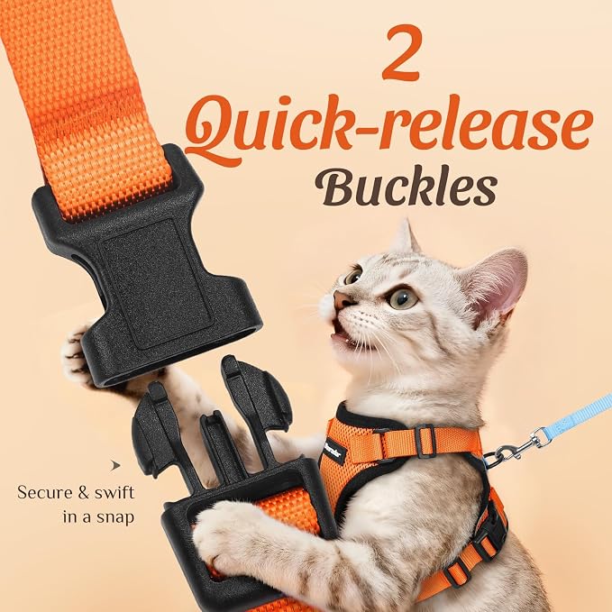 Dooradar Cat Harness and Leash Set, Escape Proof Safe Adjustable Kitten Vest - Image 4