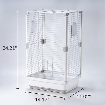 24" Portable Double-Layer Bird Cage, Travel Parrot Carrier - Image 2