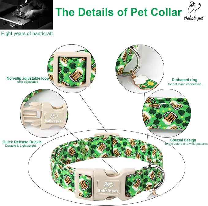 St Patricks Day Dog Collar for Large Dogs - Image 4