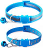 Breakaway Kitten Collar with Bells, Light Blue Break Away Cat Collar with Bells by YOUALSO