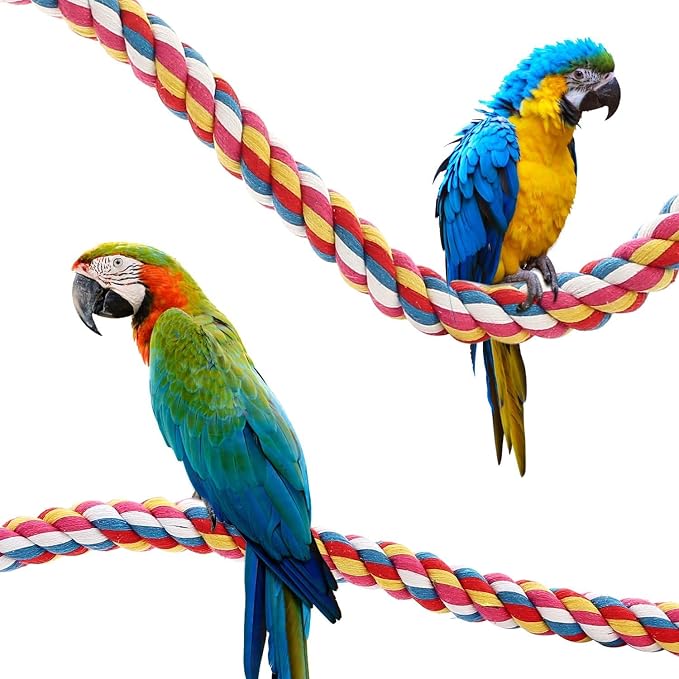 Bird Rope Perches, Parrot Toys 21 inches Rope Bungee Bird Toy - Image 8