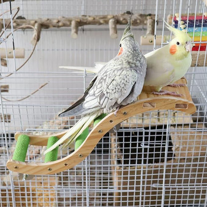 Bird Ladder Bridge, Wooden Pet Parrot Hamster Climbing Ladder Toys, Pet Bird - Image 2
