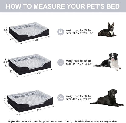 Orthopedic Dog Bed for Large Dogs, Egg Crate Foam Bed for Large Dogs, Equipped - Image 4