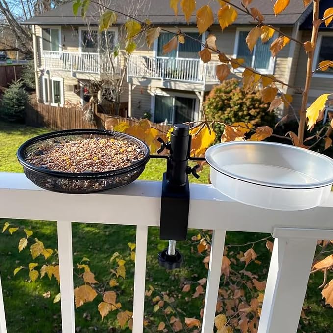 Plastic Round Bird Feeder Bowl and Metal Round Bird Feeder Tray, Wild Birds - Image 6