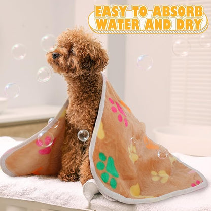 Chumia 18 Pcs Fleece Pet Blanket Soft Warm Sleep Mat Fluffy Cute Puppy Supplies - Image 6