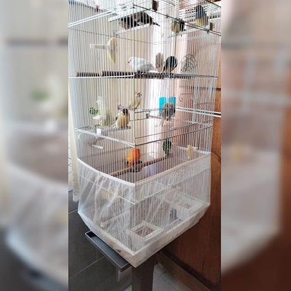 Birdcages Mesh Net Skirt Cover Reusable Stretchy Bird Cage Seed Catcher 35CM - Image 3