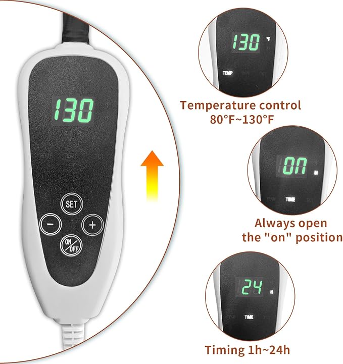 Pet Heating Pad 22x18 in with Smart Thermostat Switch and Power Line Protection - Image 4