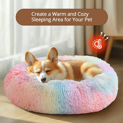 JOLLYVOGUE Calming Dog Bed Medium Size Dog, Anti-Anxiety Donut Medium Pet Bed - Image 4