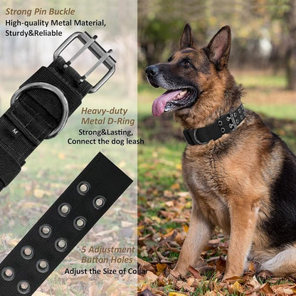 Tactical Dog Collar Military Adjustable Dog Collars Soft Nylon Training Collar - Image 3