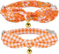 Bowtie Cat Collar with Bell 2 Pack Cotton Breakaway Kitten Collars with by YUDOTE