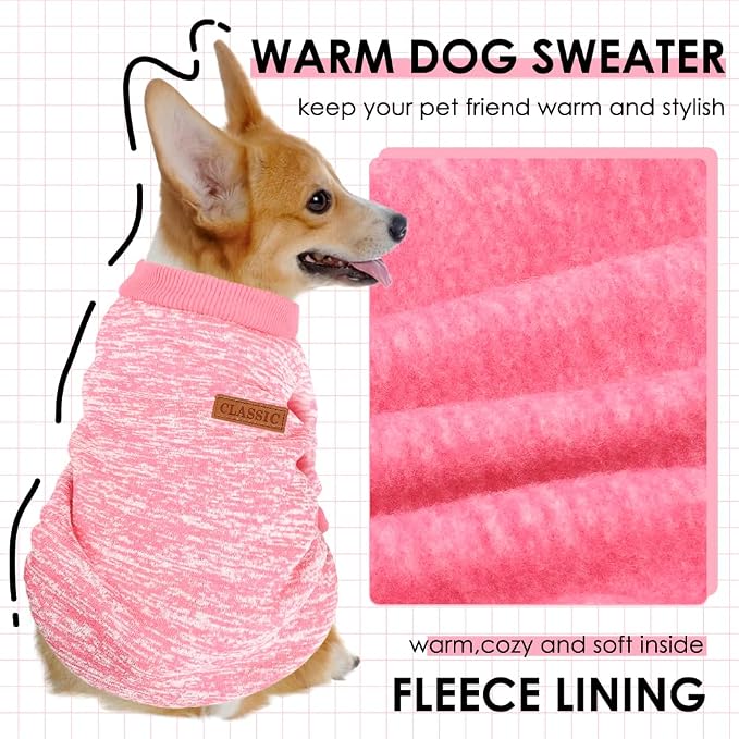 2 Pcs Dog Sweaters for Small Dogs Girl Boy Winter Fleece Clothes Warm Soft Dog - Image 2