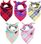 Dog Bandanas-5PCS Birthday Gift Puppy Bandana Vibrant Color Plaid Printing by Gofshy