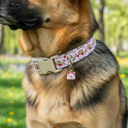 Pink Dog Collar, Girl Dog Collar - Image 4