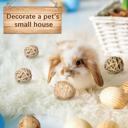 Skylety 15 Pieces Small Animal Chew Balls Rabbits Bunny Treat Chew Toys Guinea - Image 4