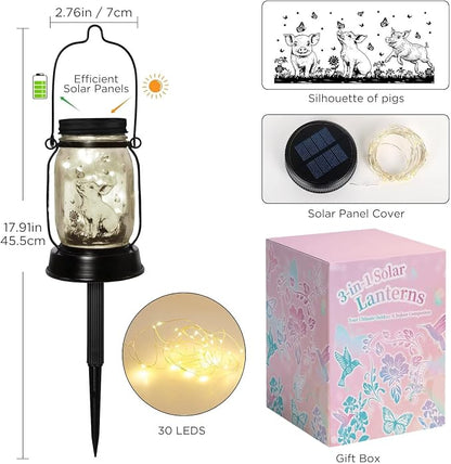 kyoryuger Pig Gifts for Women/Men/Kids Pig Lovers Animal Solar Lantern - Image 7