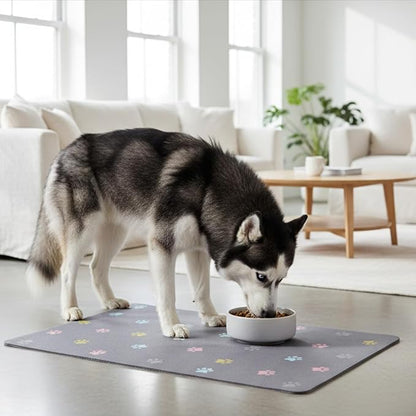 Cat Food Mat Absorbent Dog Mat for Food and Water Non Slip Quick Dry Dog Bowl - Image 3