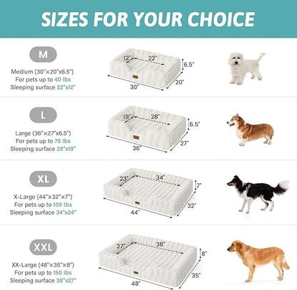 Orthopedic Dog Bed for Large Medium Size Dog, Soft and Warm Faux Fur Sofa for - Image 3