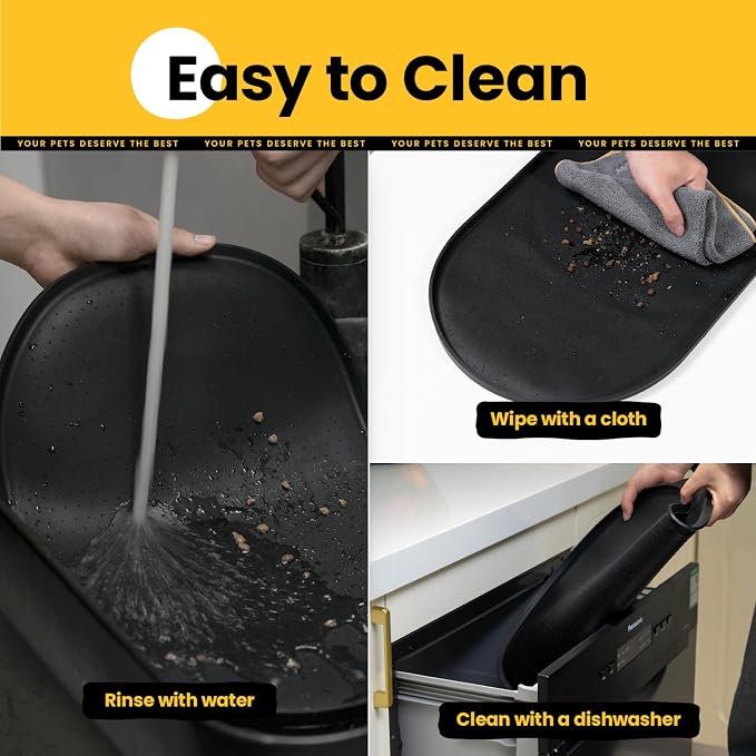 Dog Food Mat, 1/2 Inch Raised Edges Cat Feeding Mat - Image 6