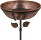 3" Deep Metal Bird Bath for Outdoors, Removable 13" Dia Bowl by OUISJYER