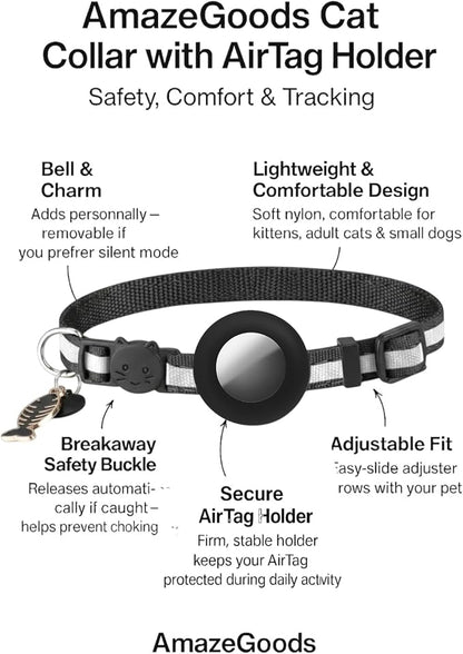 AirTag Cat Collar Breakaway – Reflective Kitten Collar - Image 3