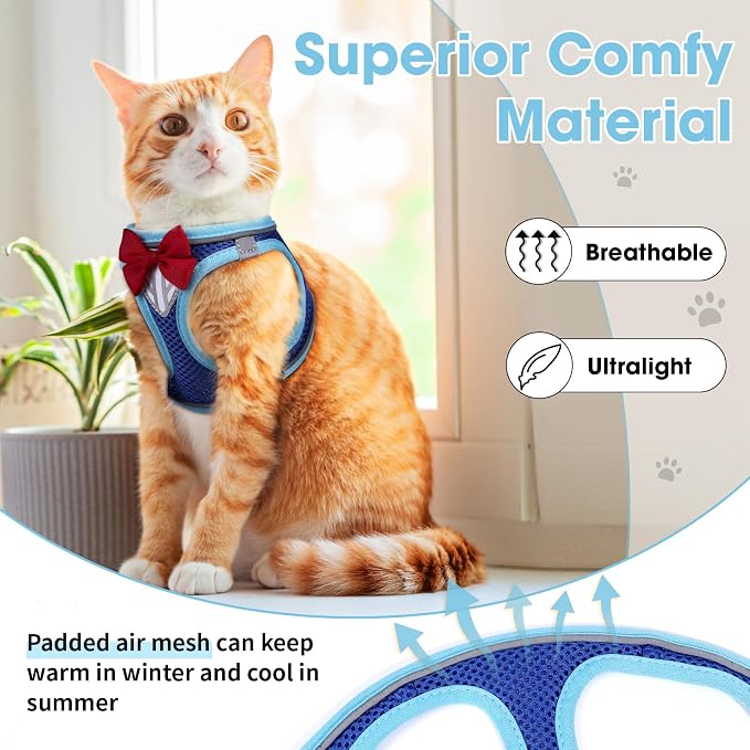 Cat Vest Harness and Leash Set for Walking, Escape Proof, Adjustable Kitten - Image 3