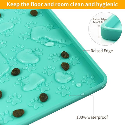 Ptlom Pet Placemat for Dog and Cat, Waterproof Non-Slip Silicone Feeding Bowl - Image 6