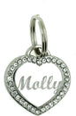 Custom Engraved Personalized Stainless Steel Small Heart Rhinestones Dog Cat by Yippo+Accessories